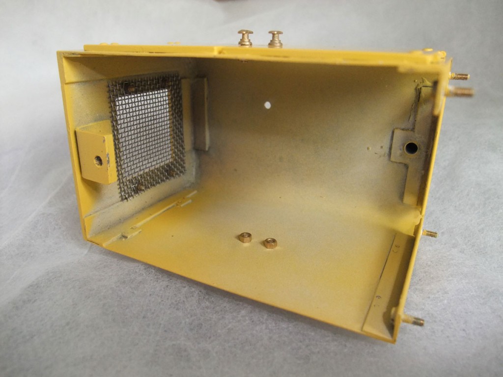 The inside of the bonnet, with paint over-spray!